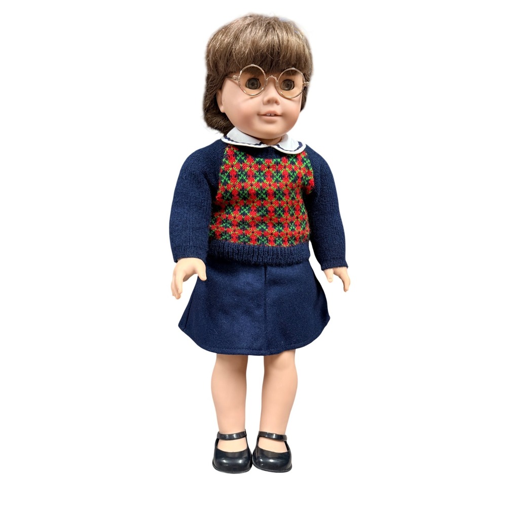 Vintage Pleasant Company American Girl Molly McIntire Doll Meet Outfit Glasses